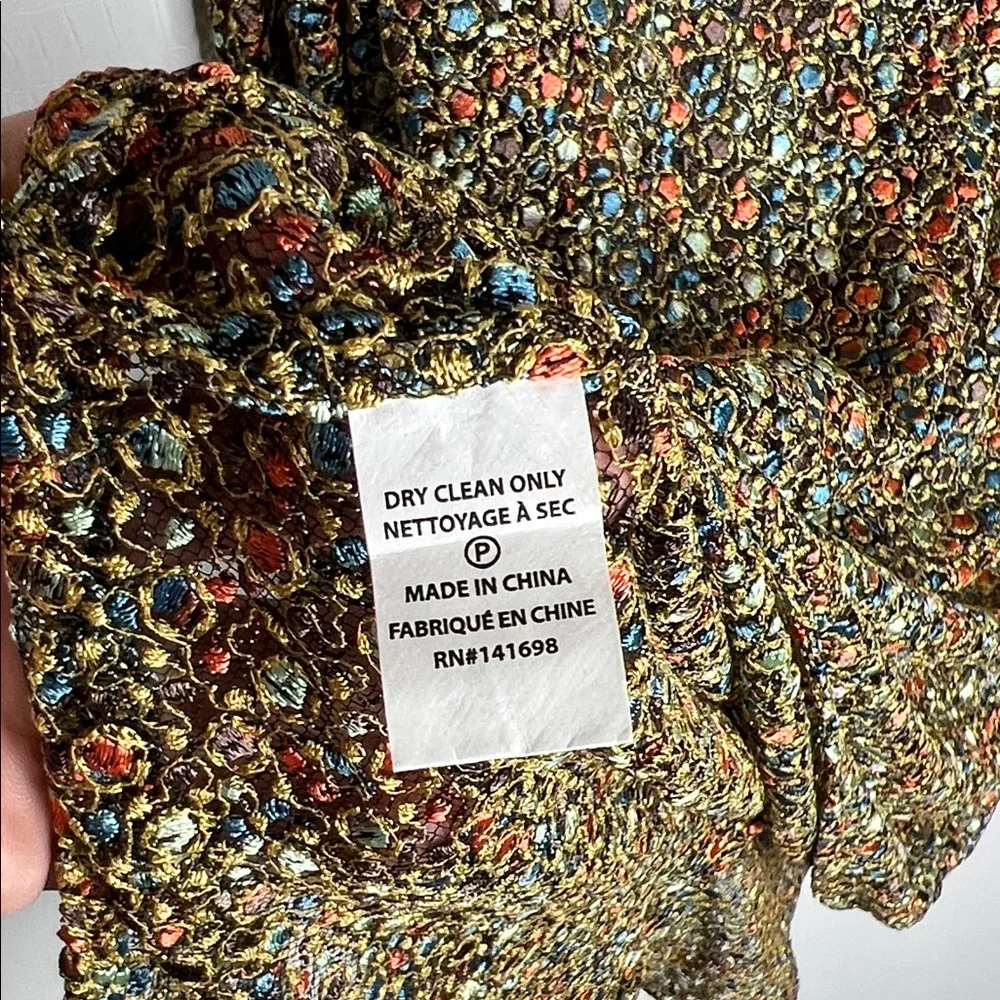 Ramy Brook Tien Magical Speckled Jacquard Embroidered Sheer Multicolor Blouse - Picture 8 of 13